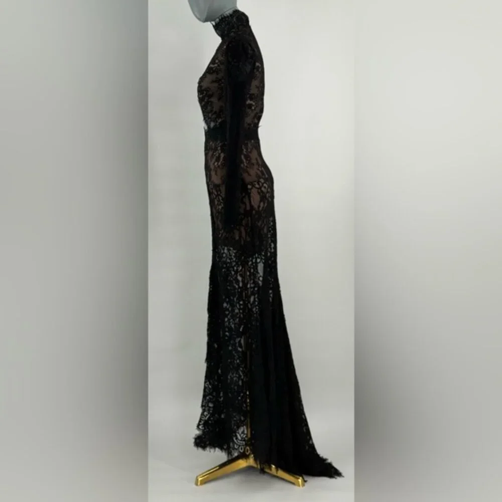 🆕 BRONX & BANCO 🧿 NWOT Eleanor Black Lace Cut Out Gown, Sz XS US 2 - Picture 11 of 16